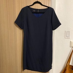 Brass Navy Blue Shift Dress